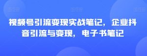 视频号引流变现实战笔记,企业抖音引流与变现,电子书笔记-风淘社
