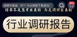 行业调研报告，结果不是思考出来的而是调研出来的-风淘社