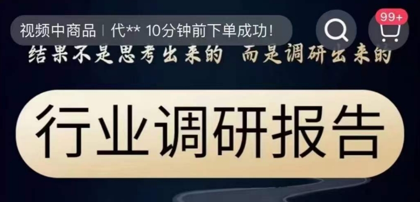 行业调研报告,结果不是思考出来的而是调研出来的-风淘社