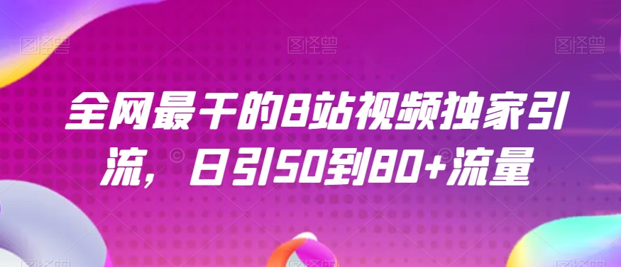 全网最干的B站视频独家引流，日引50到80+流量【揭秘】-风淘社