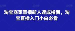 淘宝商家直播新人速成指南,淘宝直播入门小白必看-风淘社