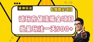 试玩充值流掘金项目,批量矩阵玩法一天500+【揭秘】-风淘社