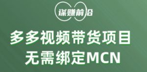 多多视频带货个人版 ,无需绑定mcn,简单操作月入3000+-风淘社