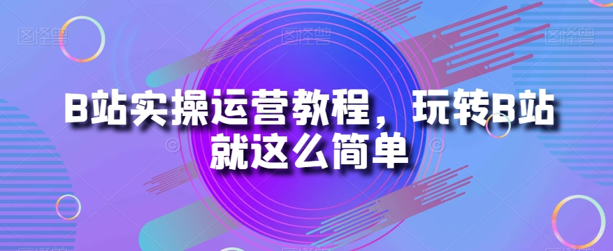 B站实操运营教程,玩转B站就这么简单-风淘社