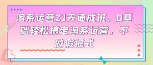 淘系运营21天速成班,0基础轻松搞定淘系运营,不做假把式-风淘社