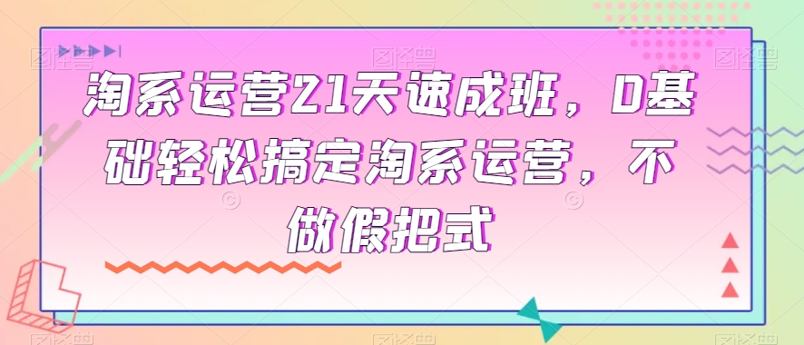 淘系运营21天速成班,0基础轻松搞定淘系运营,不做假把式-风淘社