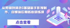 从剪辑到调色0基础新手影视制作,自媒体后期核心训练课-风淘社