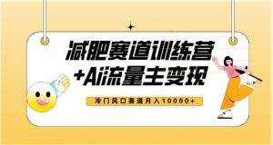 全新减肥赛道AI流量主+训练营变现玩法教程,蓝海冷门赛道小白轻松上手,月入10000+-风淘社