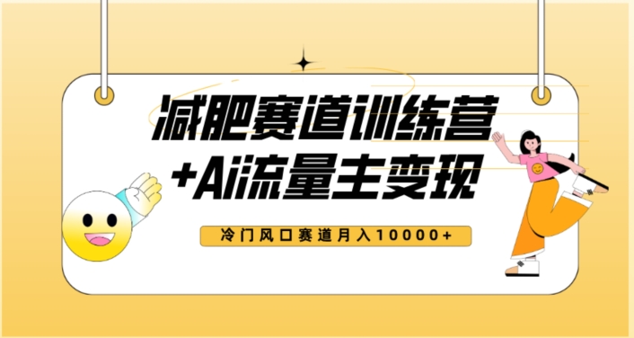 全新减肥赛道AI流量主+训练营变现玩法教程,蓝海冷门赛道小白轻松上手,月入10000+-风淘社