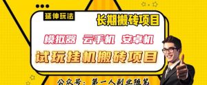 三端试玩挂机搬砖项目(模拟器+云手机+安卓机),单窗口试玩搬砖利润在30+到40+【揭秘】-风淘社