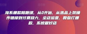 淘系爆款陪跑课,从0开始,从选品上架操作链接到付费放大、全店运营,教你打爆款、系统做好店-风淘社