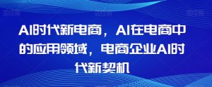 Al时代新电商，Al在电商中的应用领域，电商企业AI时代新契机-风淘社