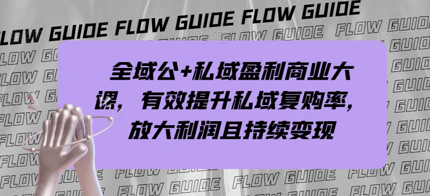全域公+私域盈利商业大课,有效提升私域复购率,放大利润且持续变现-风淘社