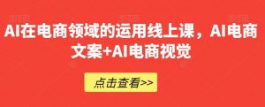 AI在电商领域的运用线上课,AI电商文案+AI电商视觉-风淘社