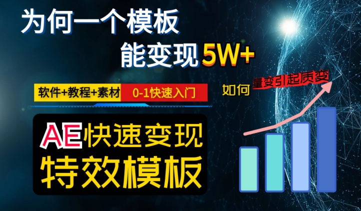 AE视频特效模板变现月入3-5W,0-1快速入门,软件+教程+素材-风淘社
