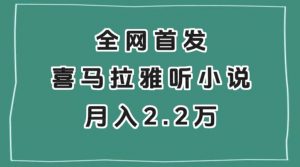 全网首发,喜马拉雅挂机听小说月入2万+【揭秘】-风淘社