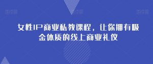 女性IP商业私教课程,让你拥有吸金体质的线上商业礼仪-风淘社