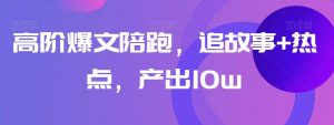 高阶爆文陪跑，追故事+热点，产出10w+-风淘社