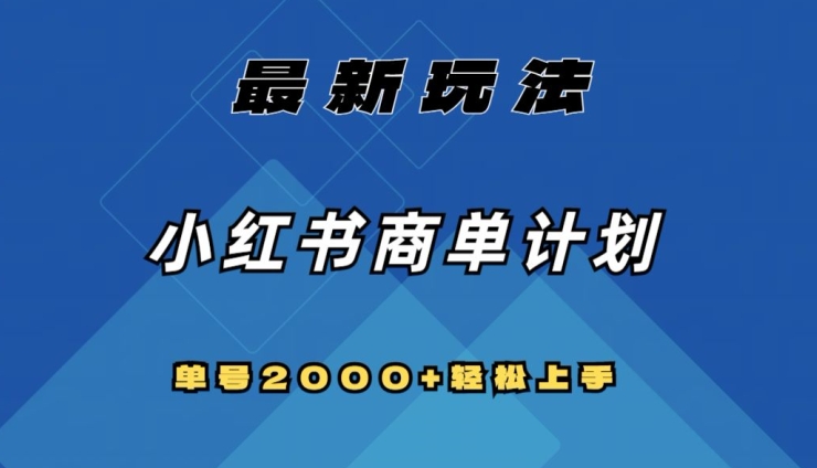 全网首发,小红书商单计划最新玩法,单号2000+可扩大可复制【揭秘】-风淘社