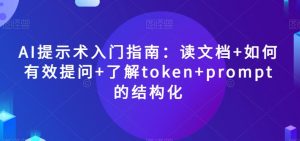 AI提示术入门指南:读文档+如何有效提问+了解token+prompt的结构化【揭秘】-风淘社