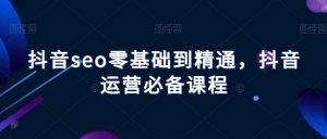 抖音seo零基础到精通，抖音运营必备课程-风淘社