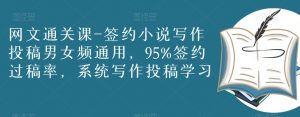 网文通关课-签约小说写作投稿男女频通用，95%签约过稿率，系统写作投稿学习-风淘社