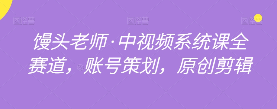 馒头老师·中视频系统课全赛道,账号策划,原创剪辑-风淘社