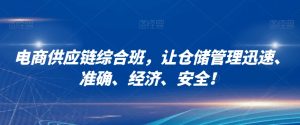 电商供应链综合班，让仓储管理迅速、准确、经济、安全！-风淘社