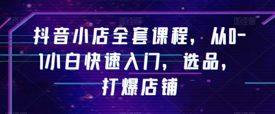 抖音小店全套课程,从0-1小白快速入门,选品,打爆店铺-风淘社