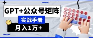 AI流量主系统课程基础版1.0，GPT+公众号矩阵实战手册【揭秘】-风淘社