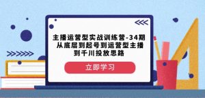 主播运营型实战训练营-第34期从底层到起号到运营型主播到千川投放思路-风淘社