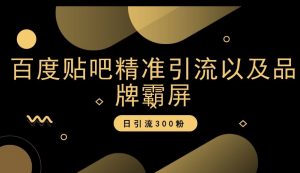 百度贴吧精准引流以及品牌霸屏，日引流300粉【揭秘】-风淘社
