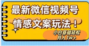 微信视频号情感文案最新玩法，小白轻松月入1万+无脑搬运【揭秘】-风淘社