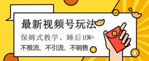 最新视频号玩法，不销售、不引流、不推广，躺着月入1W+，保姆式教学，小白轻松上手【揭秘】-风淘社