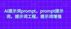 AI提示词prompt，prompt提示词，提示词工程，提示词增强-风淘社
