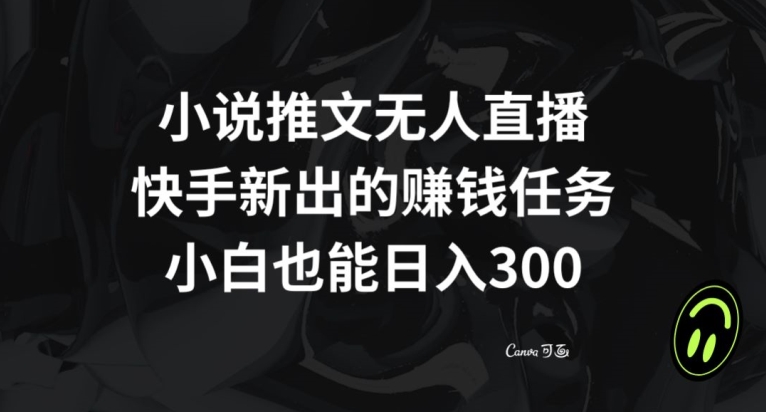 小说推文无人直播,快手新出的赚钱任务,小白也能日入300+【揭秘】-风淘社