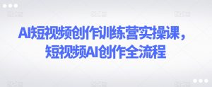 AI短视频创作训练营实操课，短视频AI创作全流程-风淘社