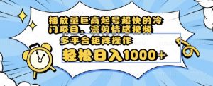 播放量巨高起号超快的冷门项目,漫剪情感视频,可多平台矩阵操作,轻松日入1000+【揭秘】-风淘社