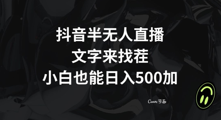 抖音半无人直播，文字来找茬小游戏，每天收益500+【揭秘】-风淘社