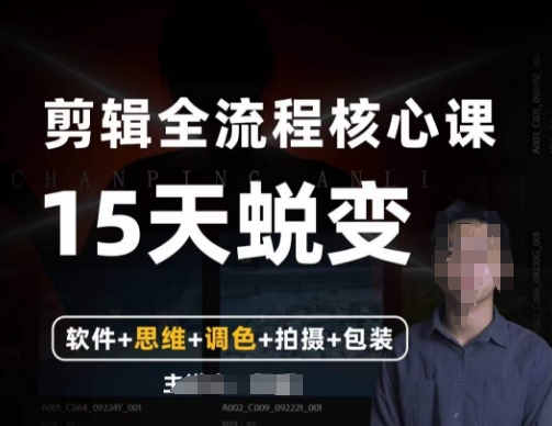阿晖【全能剪辑高手训练营】剪辑+思维+调色+拍摄+包装（5合1）-风淘社