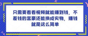 谁做过这么简单的项目?只需要看看视频就能赚到钱,不差钱的富豪还能换成实物,赚钱就是这么简单!【揭秘】-风淘社