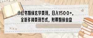 小红书姻缘玄学变现,日入1500+,全新多种变现方式,附带姻缘合盘【揭秘】-风淘社
