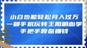 小白也能轻松月入过万,一部手机玩转王阳明心学,手把手教你赚钱【揭秘】-风淘社