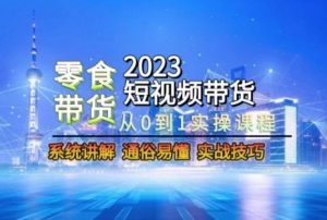 2023短视频带货-零食赛道,从0-1实操课程,系统讲解实战技巧-风淘社