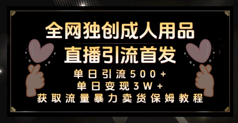 全网独创真人主播+无人直播单日引流500+,橙人用品暴力卖货单日变现3W+保姆似教学2.0【揭秘】-风淘社