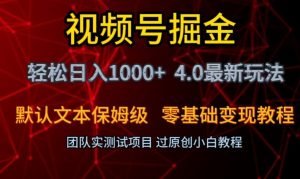 视频号掘金轻松日入1000+4.0最新保姆级玩法零基础变现教程【揭秘】-风淘社