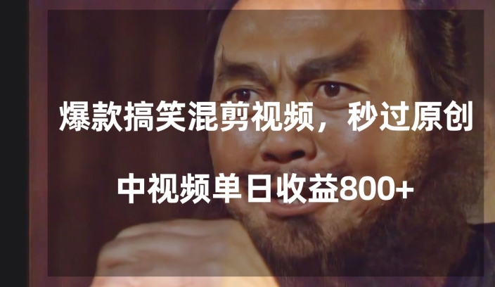 爆款搞笑混剪视频，百分百过原创，单日中视频播放收益800+【揭秘】-风淘社