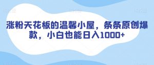 涨粉天花板的温馨小屋，条条原创爆款，小白也能日入1000+【揭秘】-风淘社
