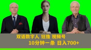Ai生成双语数字人狂撸视频号,日入700+内附251G素材【揭秘】-风淘社