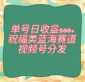 单号日收益500+、祝福类蓝海赛道、视频号分发【揭秘】-风淘社